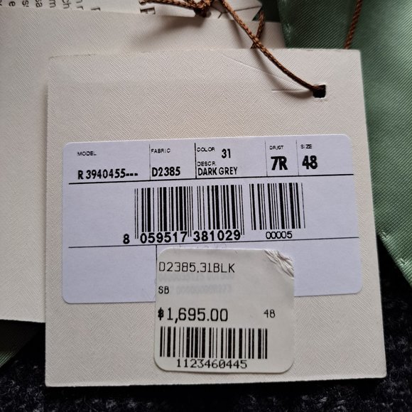 NEW Pal Zileri Wool Plaid Dark Grey Coat Jacket Size 48/S - Picture 13 of 16